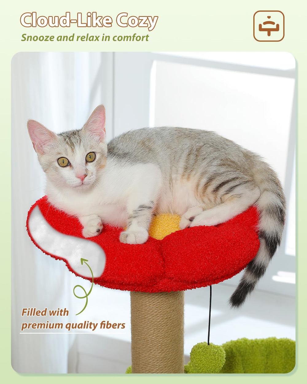 MUTTROS Flower Cat Tree FSC-certified wood ensures durable construction