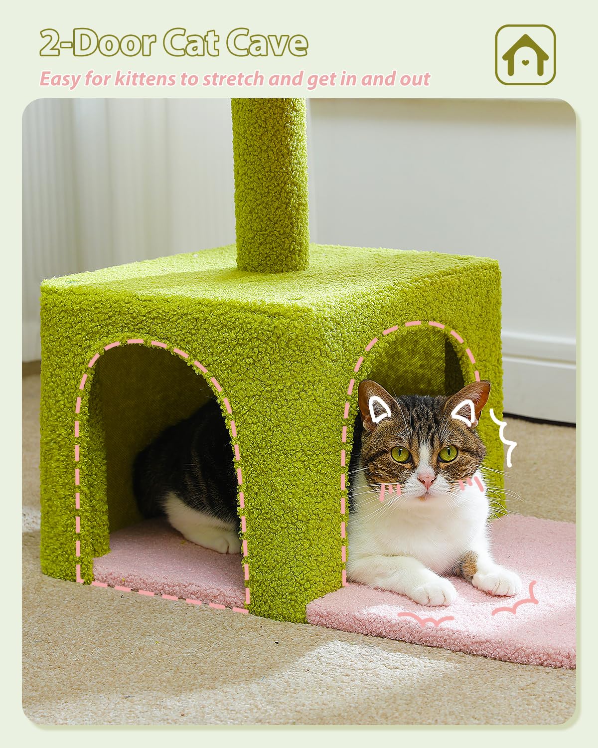 MUTTROS Flower Cat Tree pink top perch for kittens