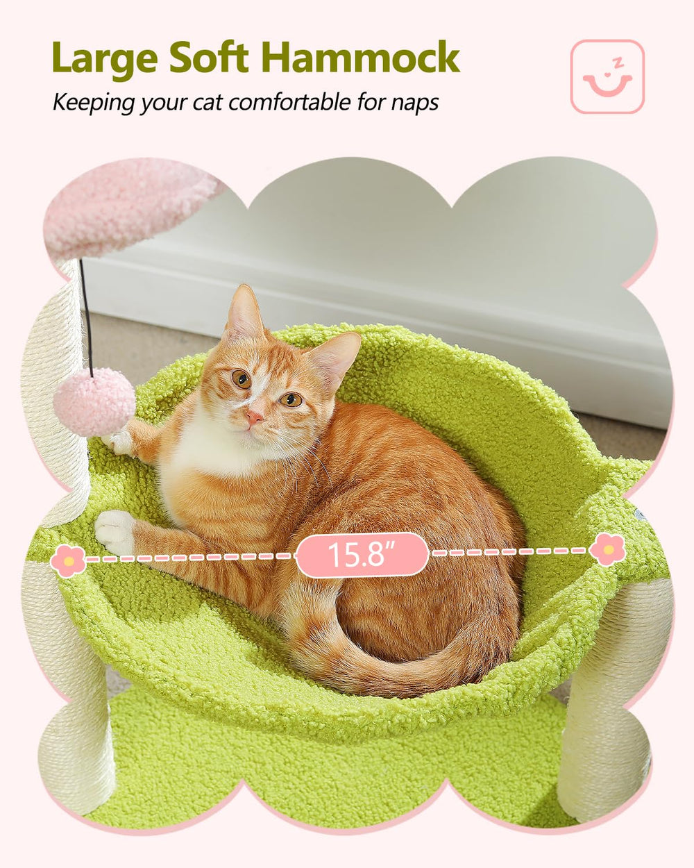 MUTTROS Flower Cat Tree pink-top-perch draws attention for lounging.