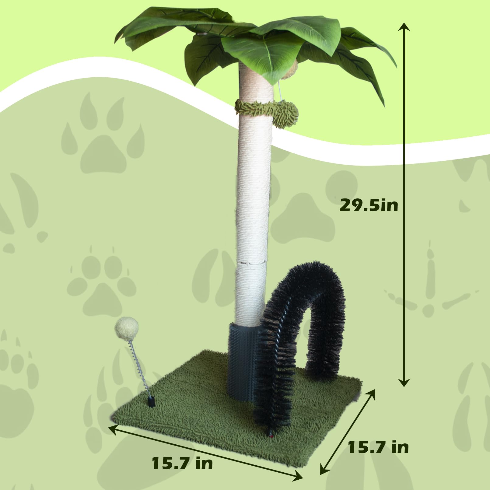 MUYG post self-groomer arch for convenient grooming and cat hair management.