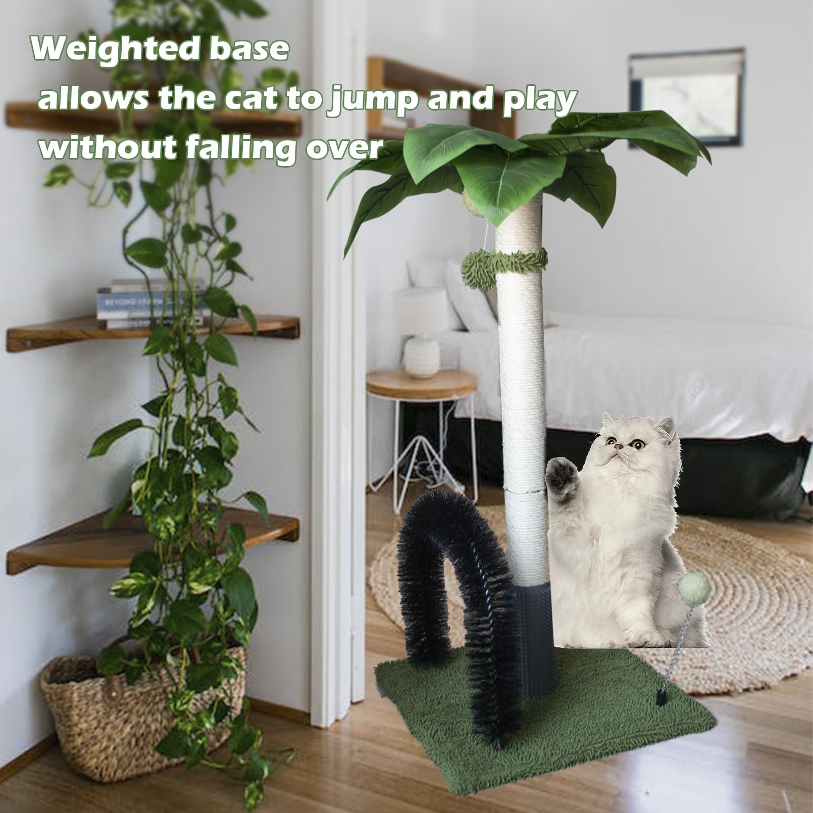 MUYG cat post with sisal surface close-up shows durable scratching area.