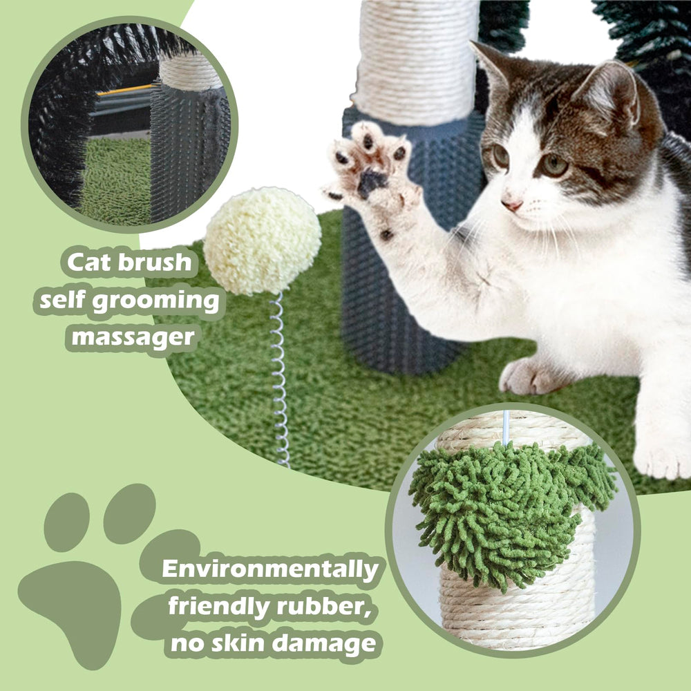 MUYG tall pole design supports full-body stretch for indoor cats.