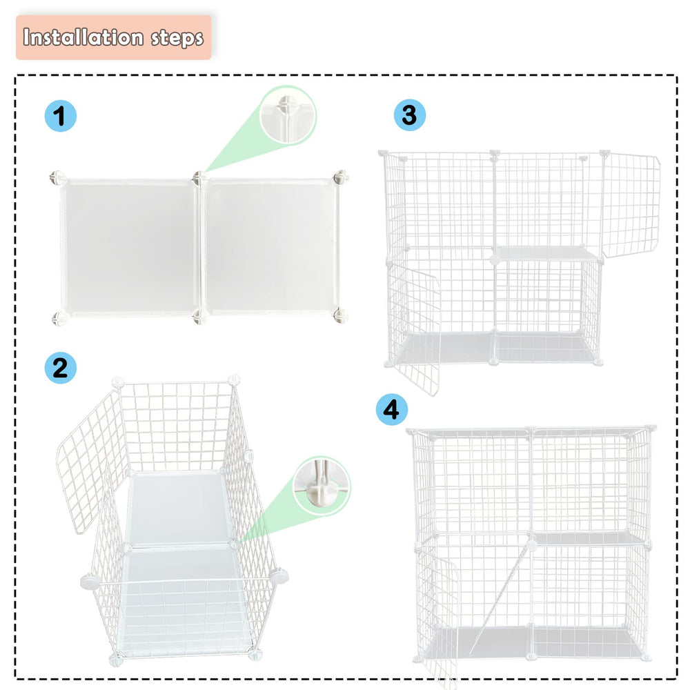 MUUG cat cage assembly kit demonstrates quick setup and secure connections.