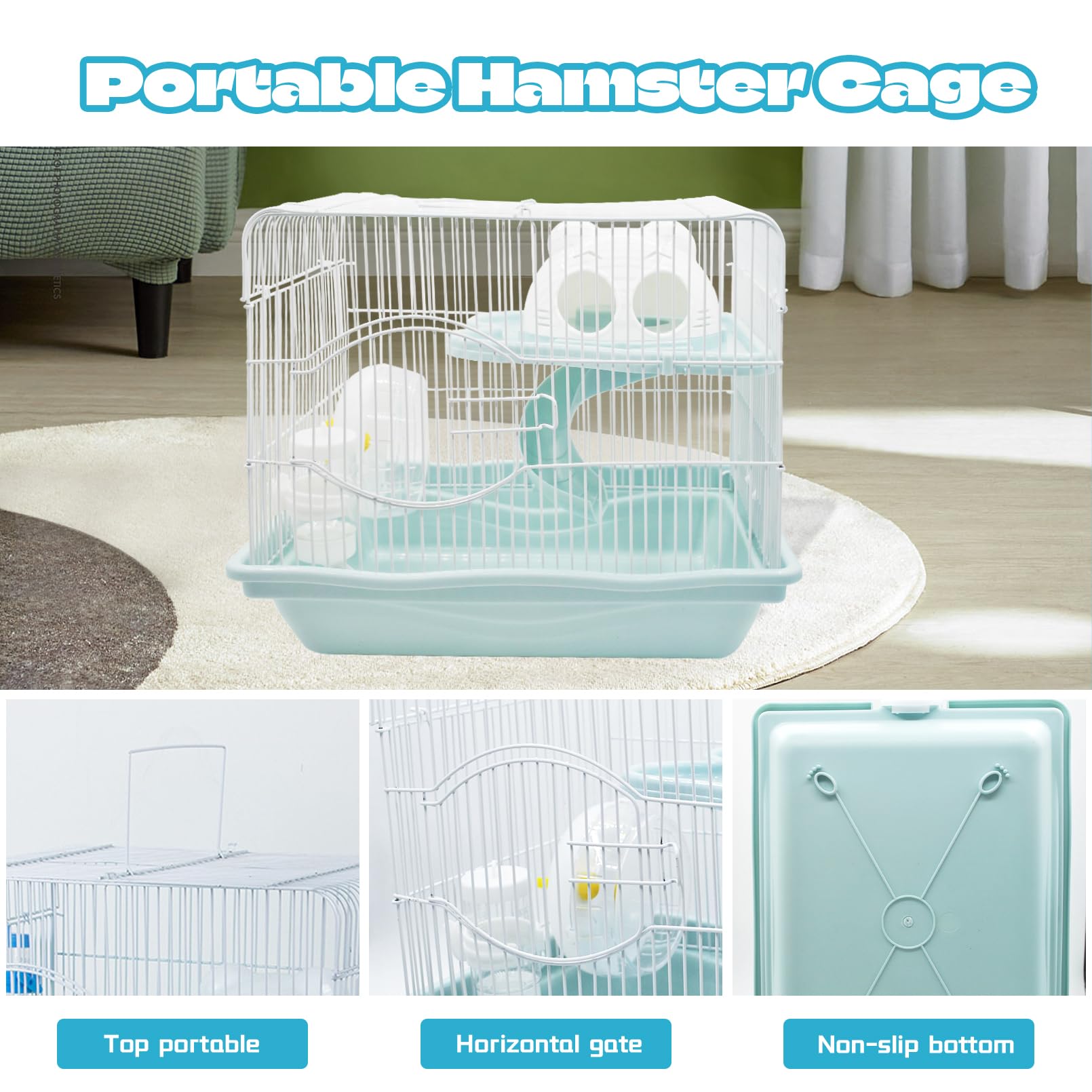MUYG two-tier cage dimensions 14.6x11x11.8 inches