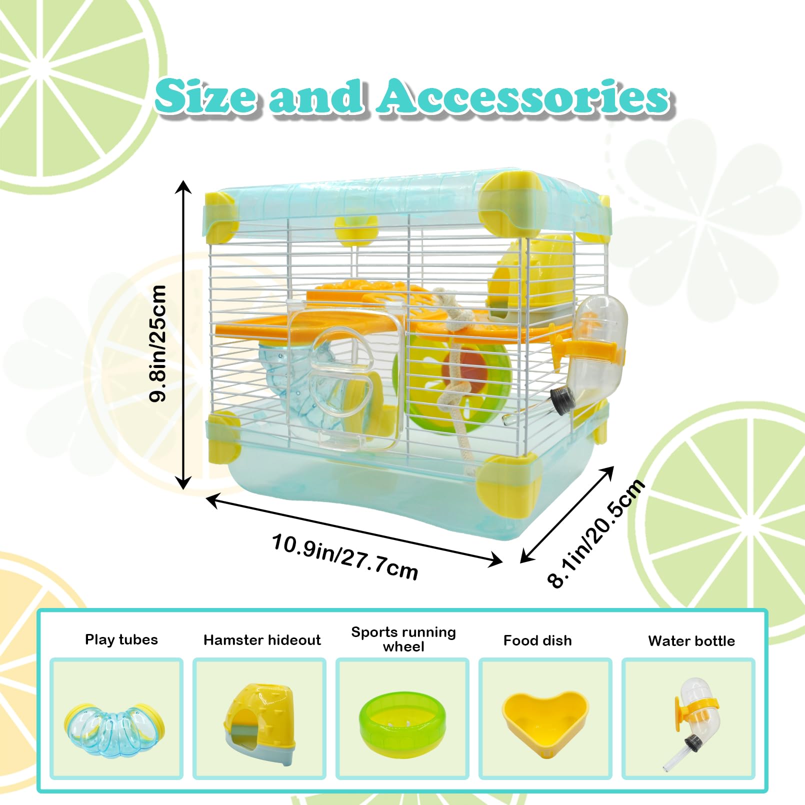 MUUG hamster cage exterior in blue provides a sleek, breathable habitat.