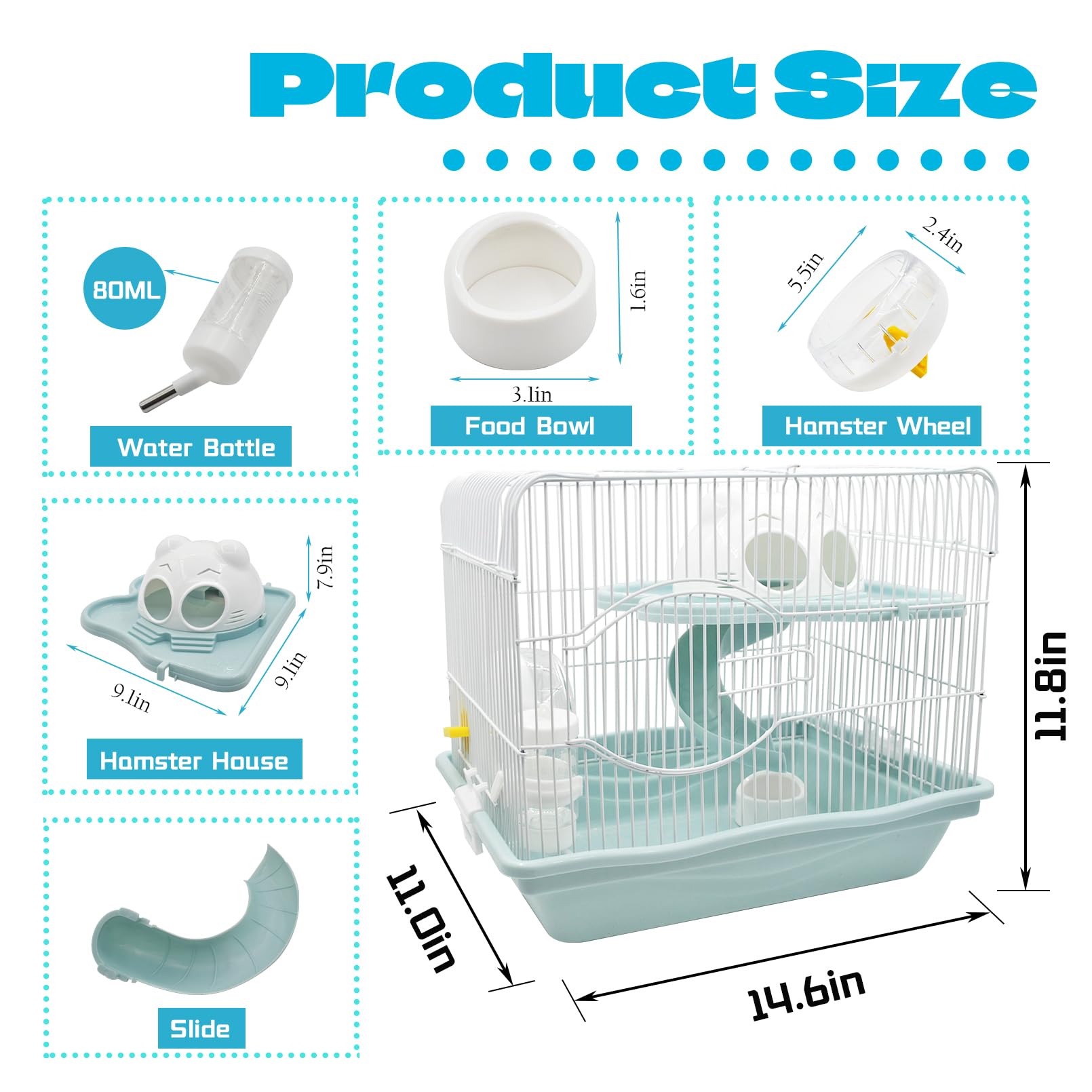 MUYG hamster cage interior loft area ideal for climbing and exploration