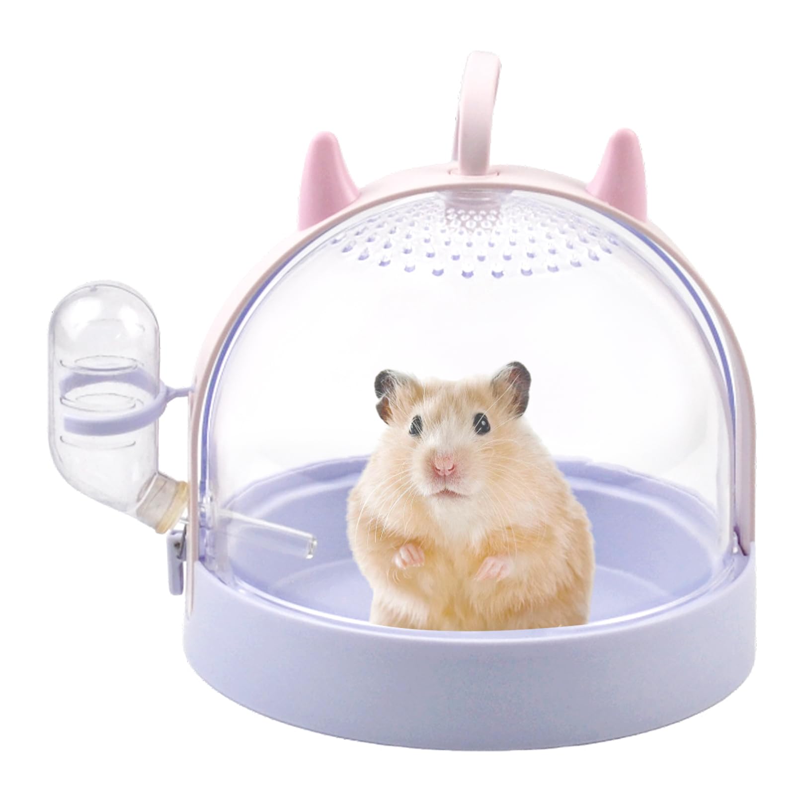 MUYG hamster cage purple water bottle view for travel hydration