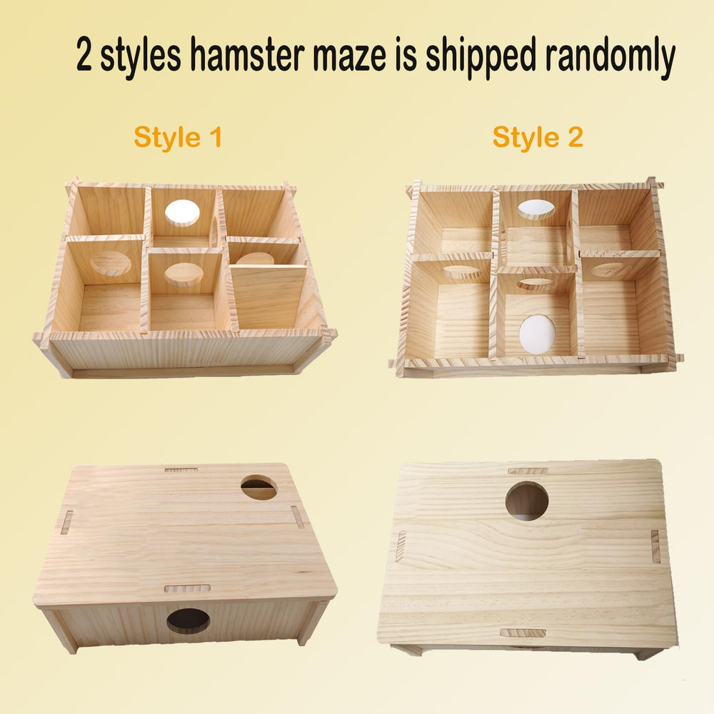 MUYG wooden hamster house with removable ramp supports easy access and climbing.