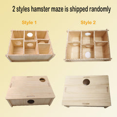 MUYG wooden hamster house with removable ramp supports easy access and climbing.