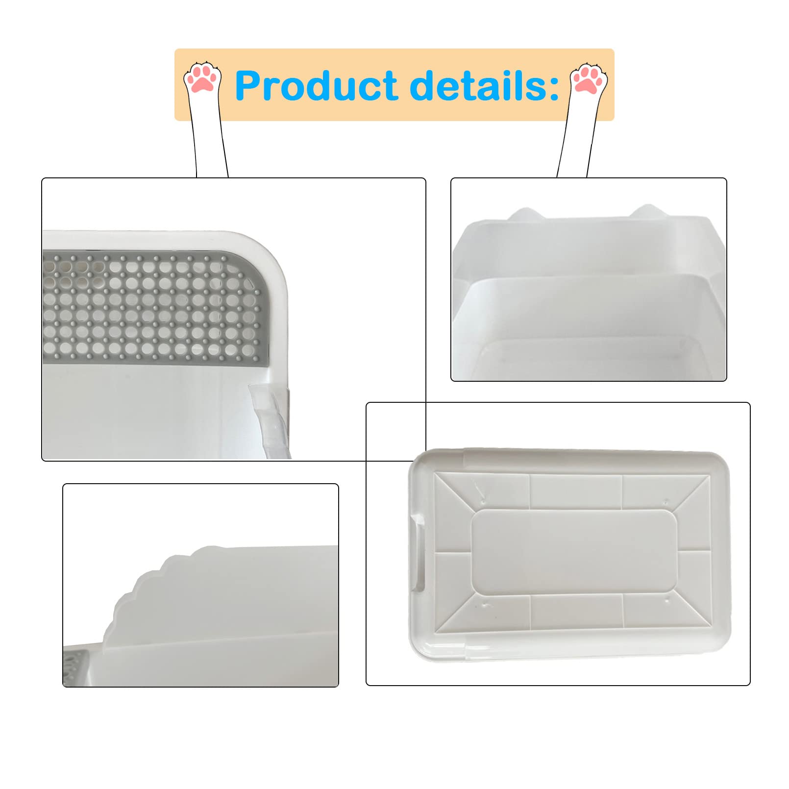 MUYG Hollow Pedal Design Litter Box reduces litter tracking on exit