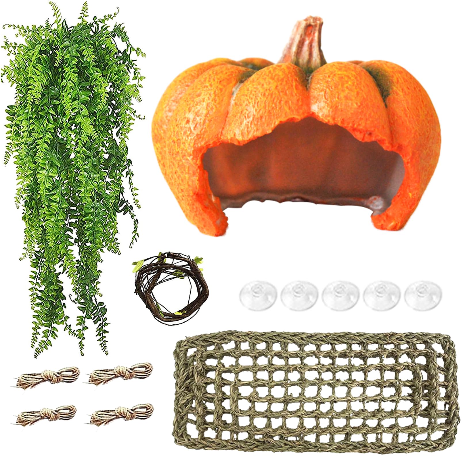 MUYG leopard gecko pumpkin hideout cave offers secure retreat and enrichment.