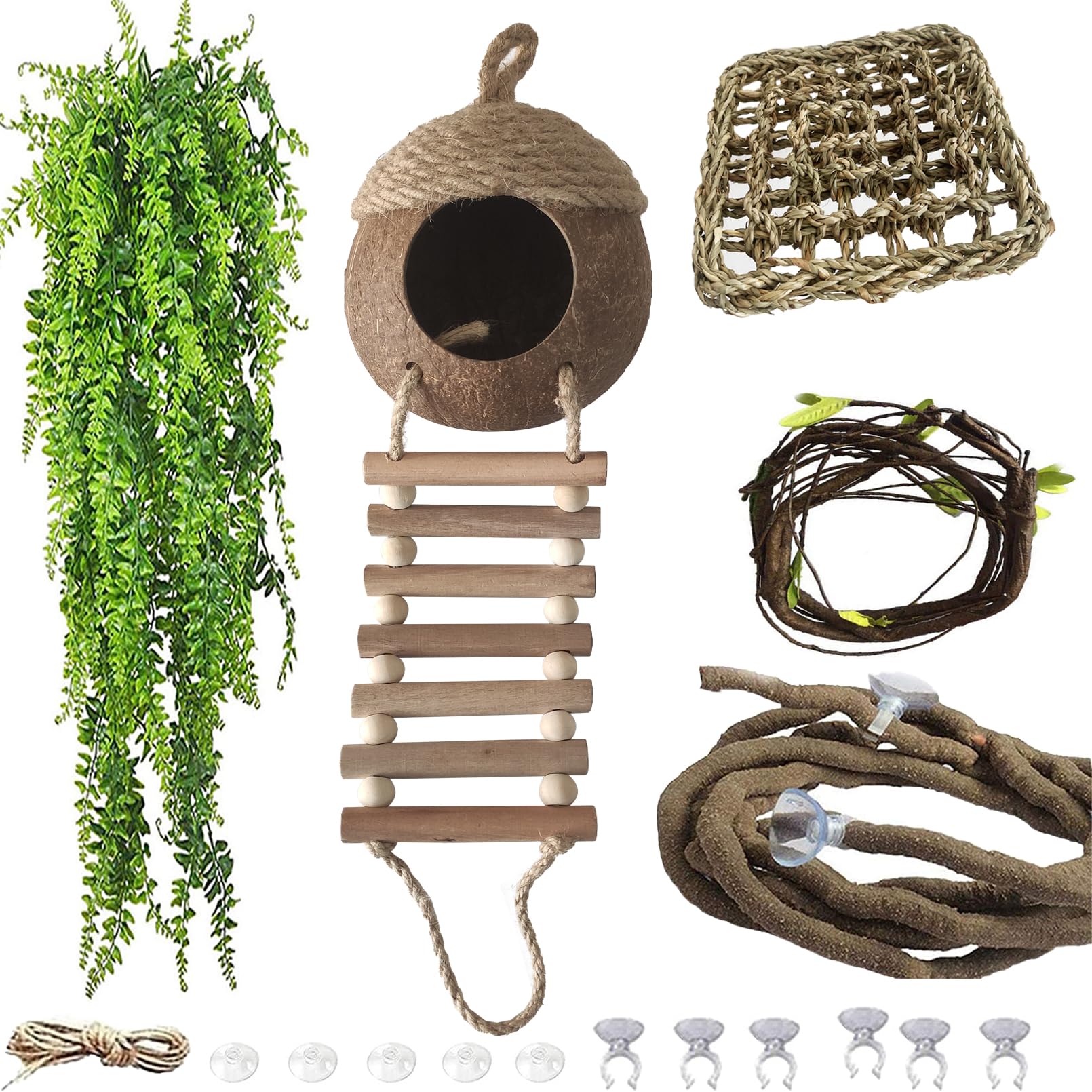 MUUG lizard coco den hut provides natural coconut hide for cozy gecko retreats.