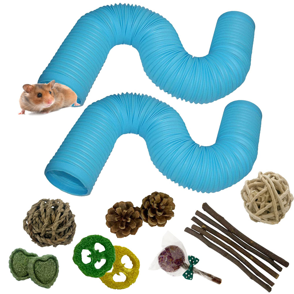 MUYG plastic hamster tunnels blue packaging demonstrates easy-clean design for pet play