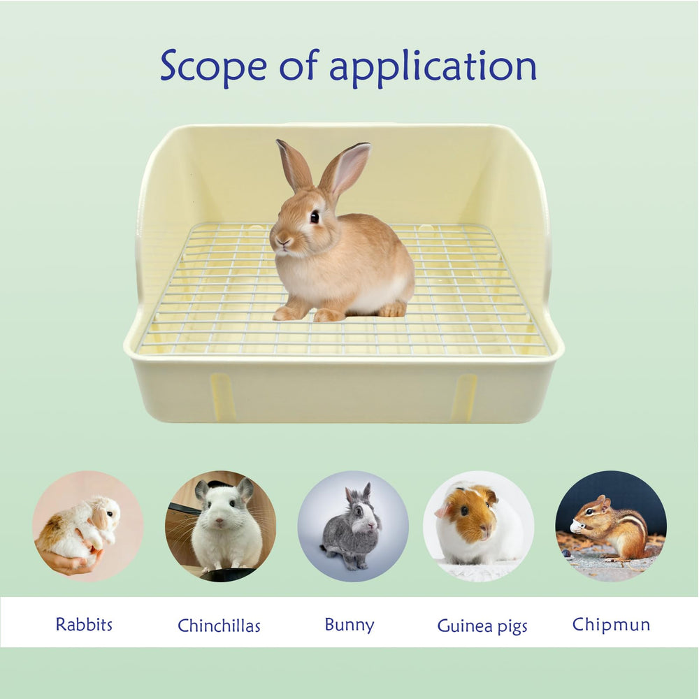 MUUG compact rabbit litter box saves space while fitting corners and small cages