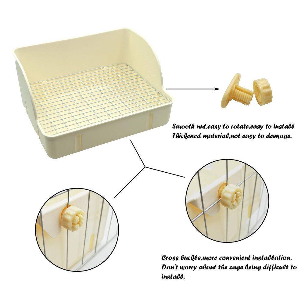MUUG rabbit litter box features iron grid for easy cleaning and maintenance