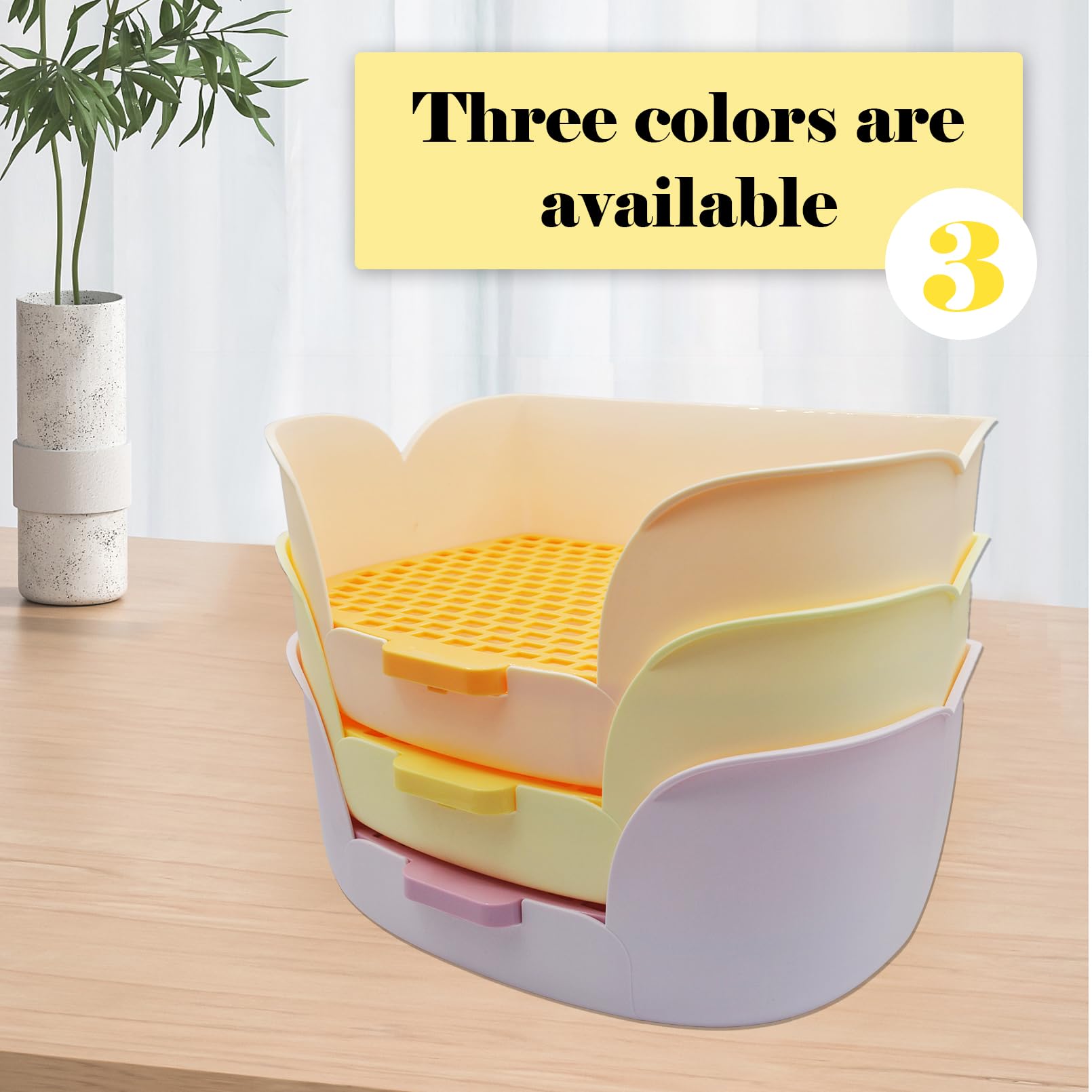 MUYG rabbit litter box yellow disassembled cleaning emphasizes smooth surface maintenance