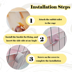 MUYG rabbit litter box yellow side installation shows secure, spill-resistant design