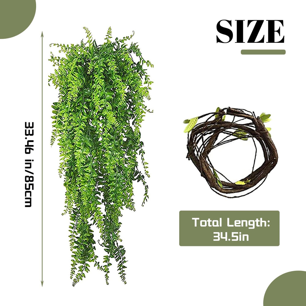 MUYG reptile artificial plant 85cm adds lush vertical habitat realism.