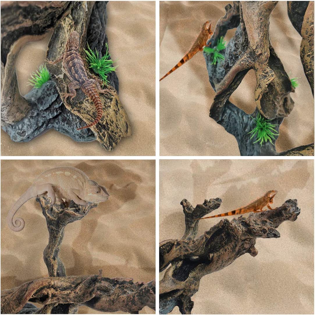 MUYG resin branch with precise dimensions for sturdy reptile structure.