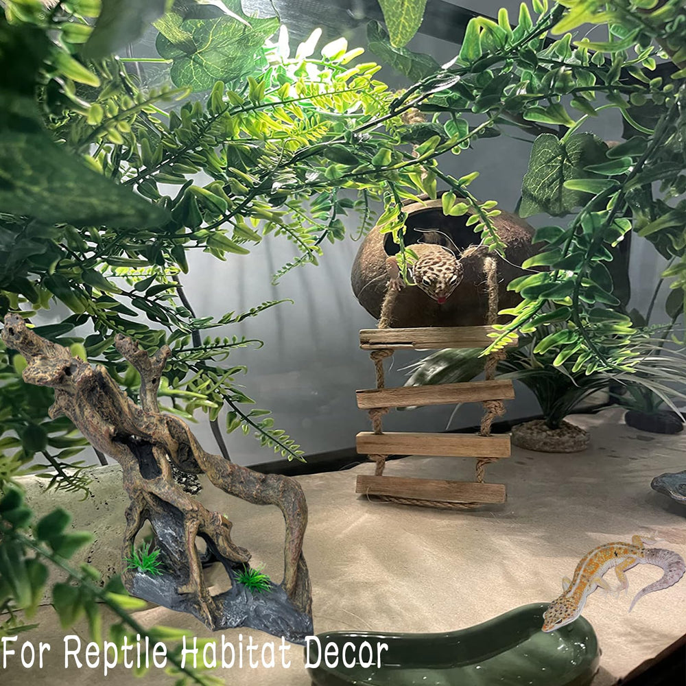 MUYG resin climbing branch curved root texture adds realistic terrarium backdrop.