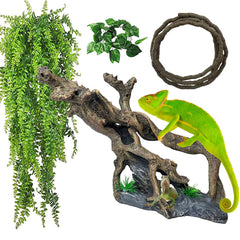 MUYG resin driftwood decor Bearded Dragon branch offers climbing enrichment.