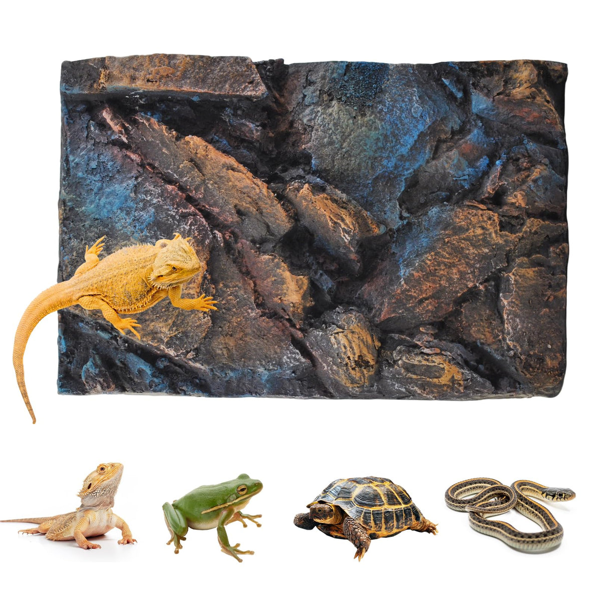 MUYG Rock Terrarium Background image 1 shows textured 3D rock surface for lifelike reptile habitats.