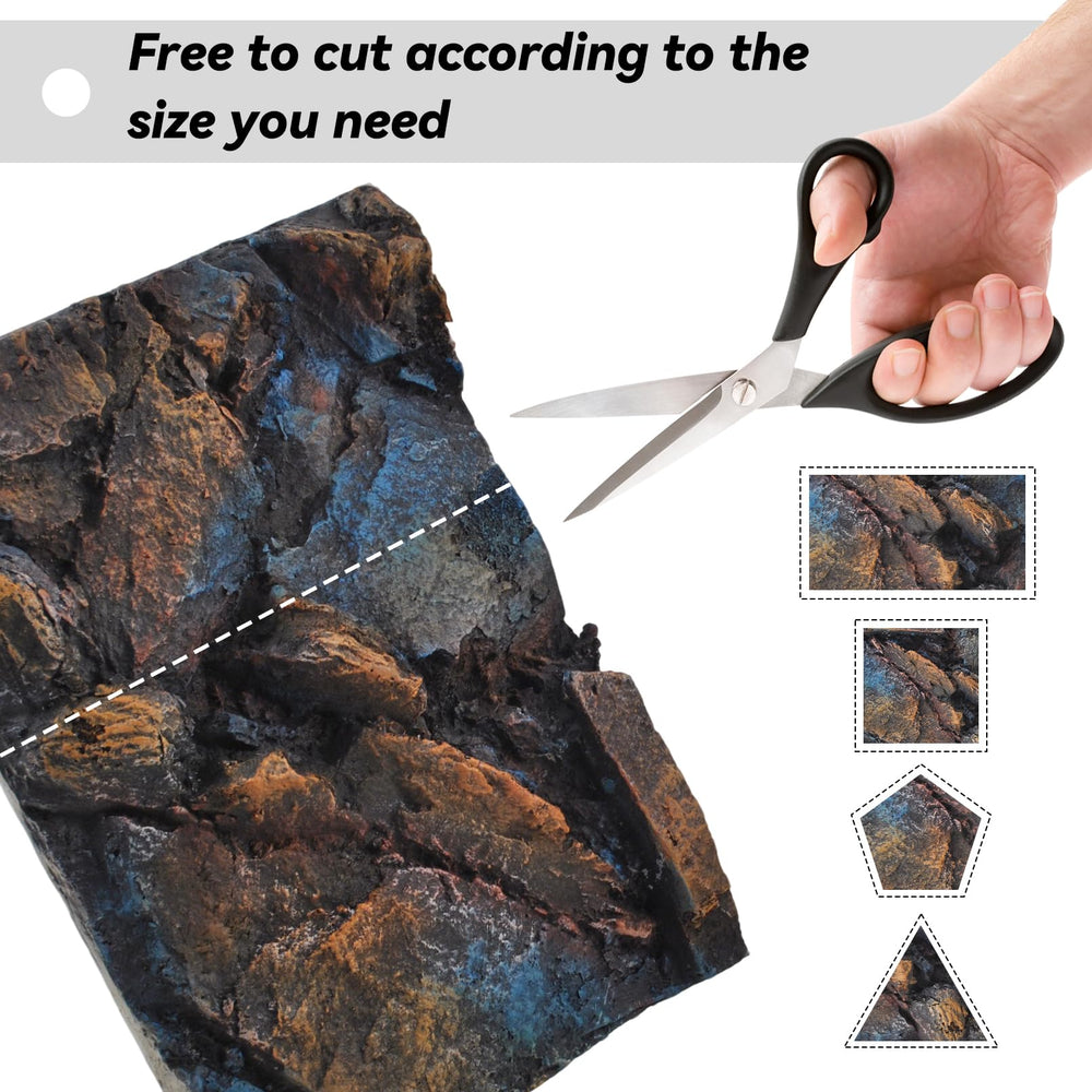 MUYG Rock Terrarium Background image 3 demonstrates reusable, durable PU material suitable for multiple terrariums.