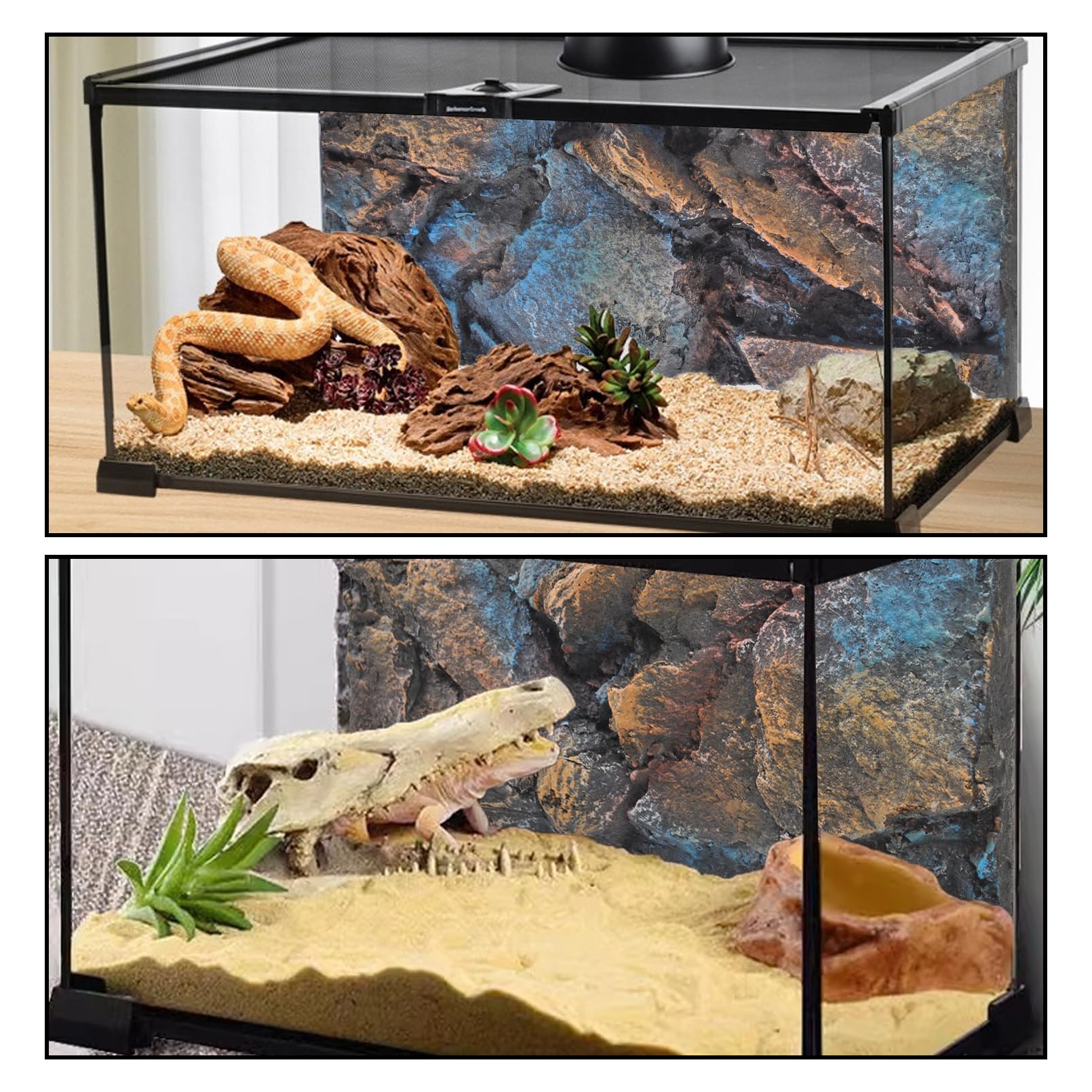 MUYG Rock Terrarium Background image 4 blends natural tones, creating harmonious tank or room background.