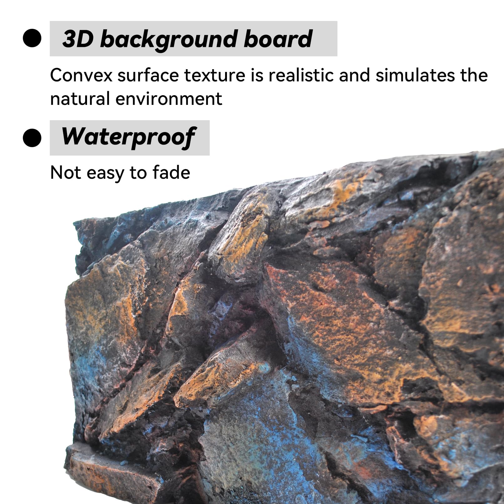 MUYG Rock Terrarium Background image 6 depicts easy cleaning after dust removal with water or brush.