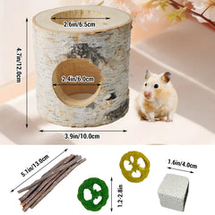 MUUG wooden hamster tunnel interior hole view highlights cozy hideout and exploration.