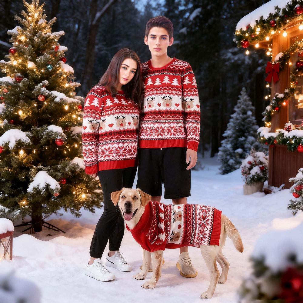 MuYaoPet dog sweater with christmas pattern ideal for holiday dress-up and warmth.
