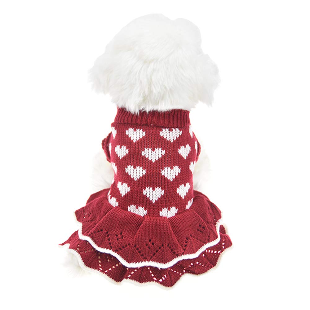 MuYaoPet red dog sweater front view showing cozy warmth