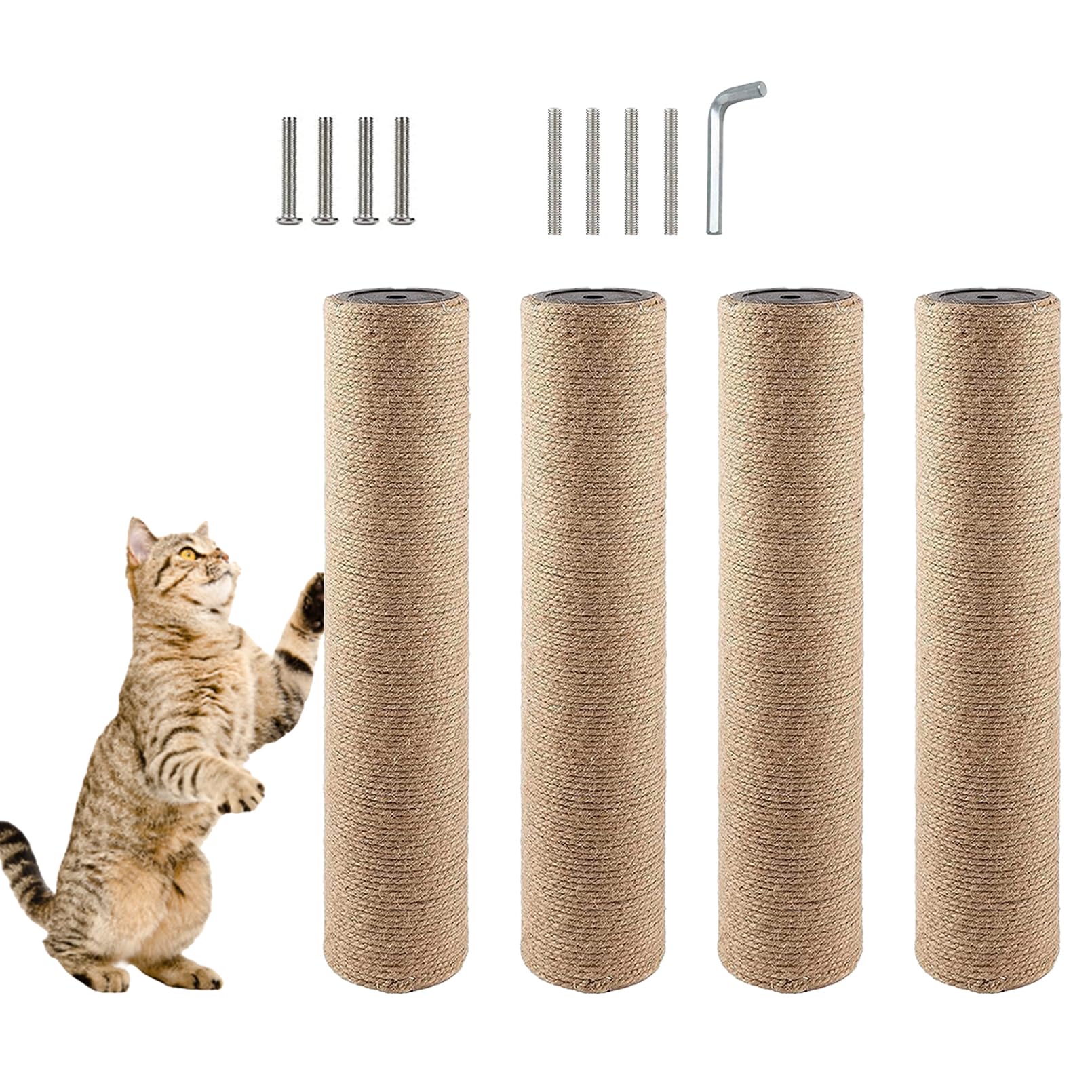 MUYG 4-pack cat scratching post replacement for indoor use, preserves furniture