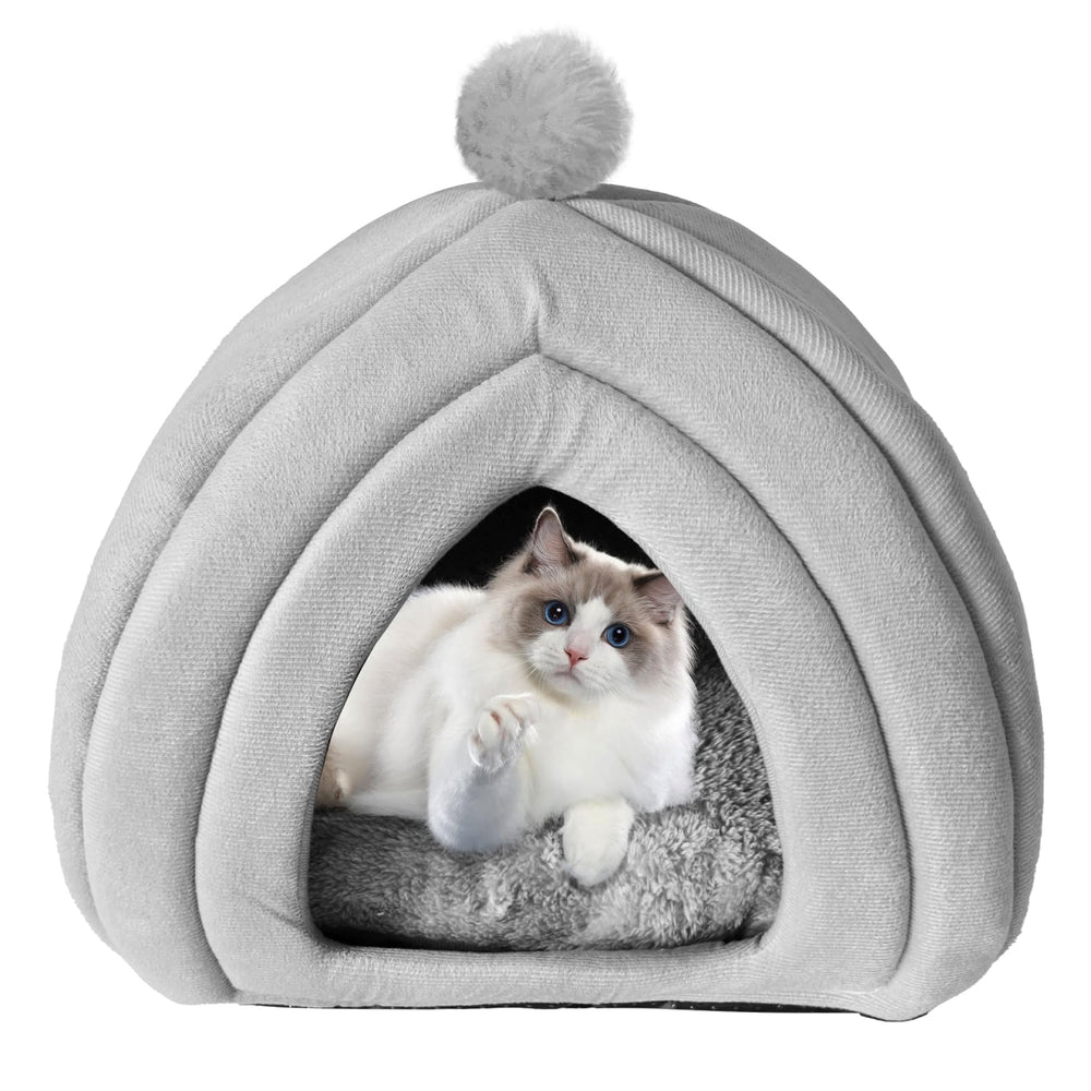 MUYG cat cave bed interior view with arctic wool warmth for safe kitten napping