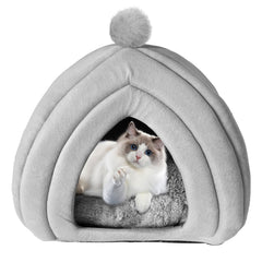 MUYG cat cave bed interior view with arctic wool warmth for safe kitten napping