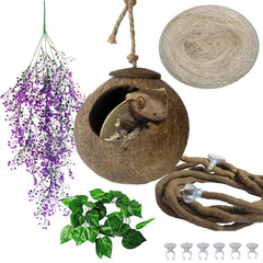 MUYG coconut hide for reptiles provides natural shelter and climbing enrichment.