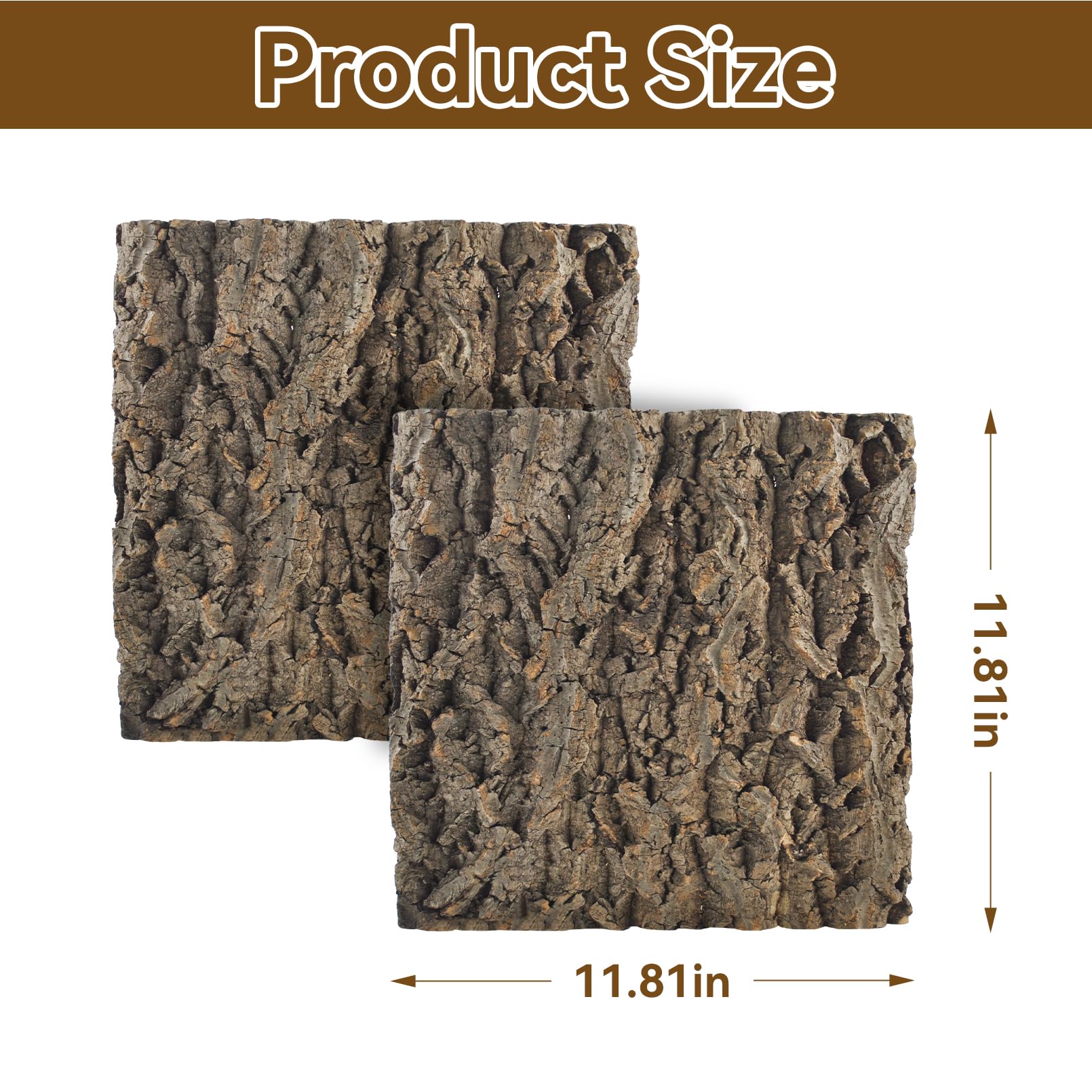 MUYG corcho terrario – textura de árbol para un aspecto natural y realista.