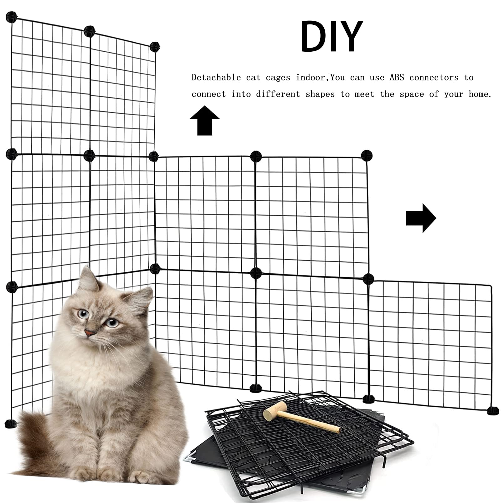 MUYG DIY Cat Cage safe play area supports supervised exploration and cozy resting spots.