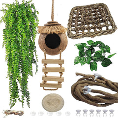 MUYG gecko coconut hideout hut for secure retreat and climbing