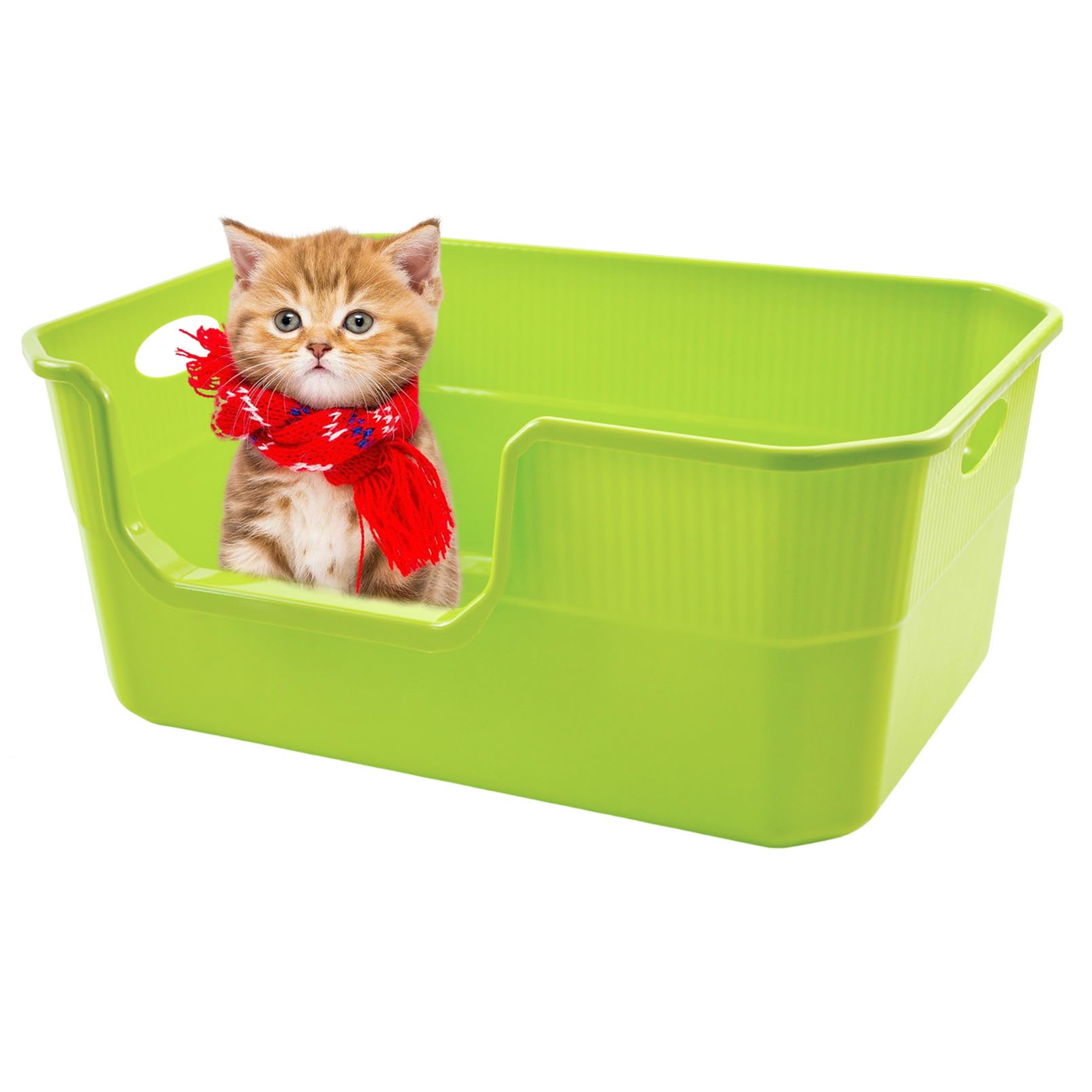 MUYG large litter pan low-entry—front view for easy access and reduced splash.