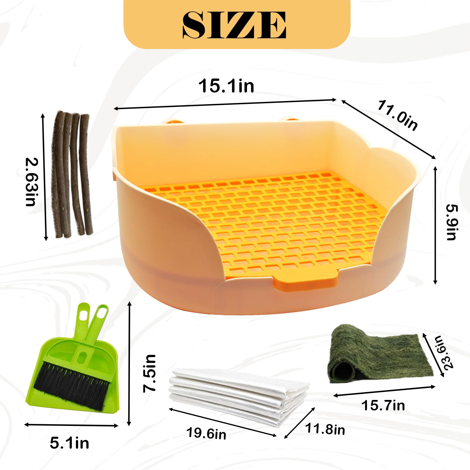 MUYG large rabbit litter box side view showing reinforced build