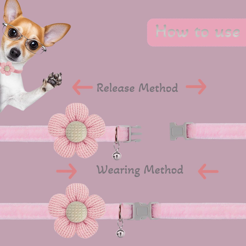 MUZIEBA small dog collar with bell for alert walks.