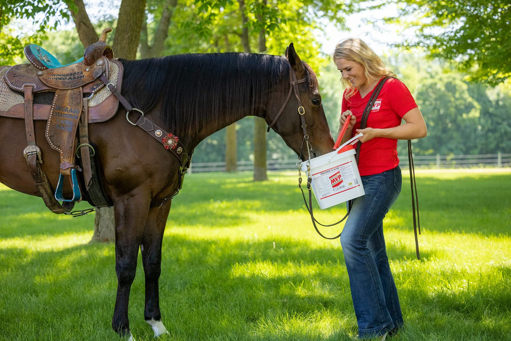 MVP Exceed 6-Way powder on table supports easy daily dosing.
