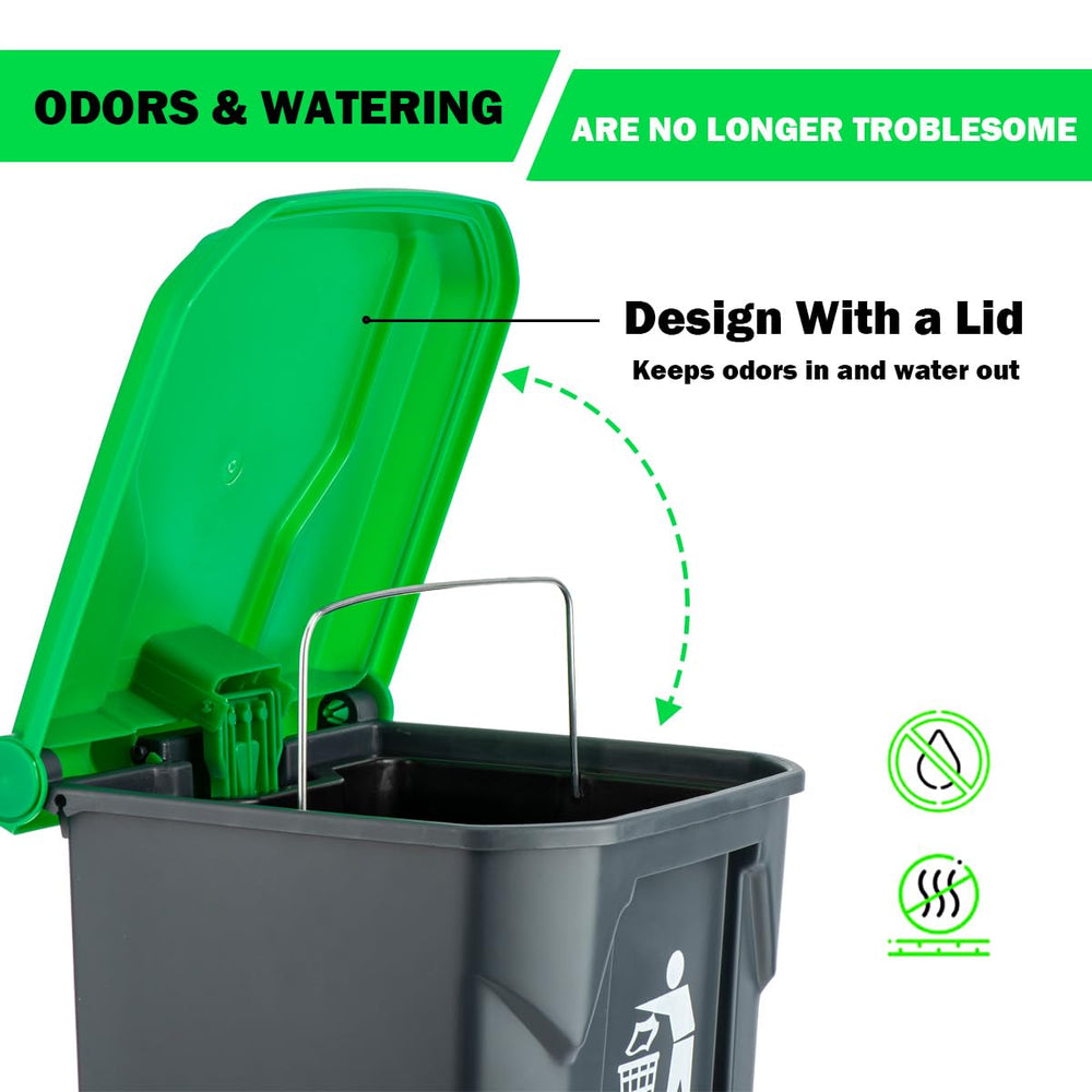 MXF 15L outdoor trash can with removable inner bucket for simple disposal.