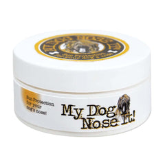 My Dog Nose It balm applied to a dog's nose for gentle sun protection and relief.