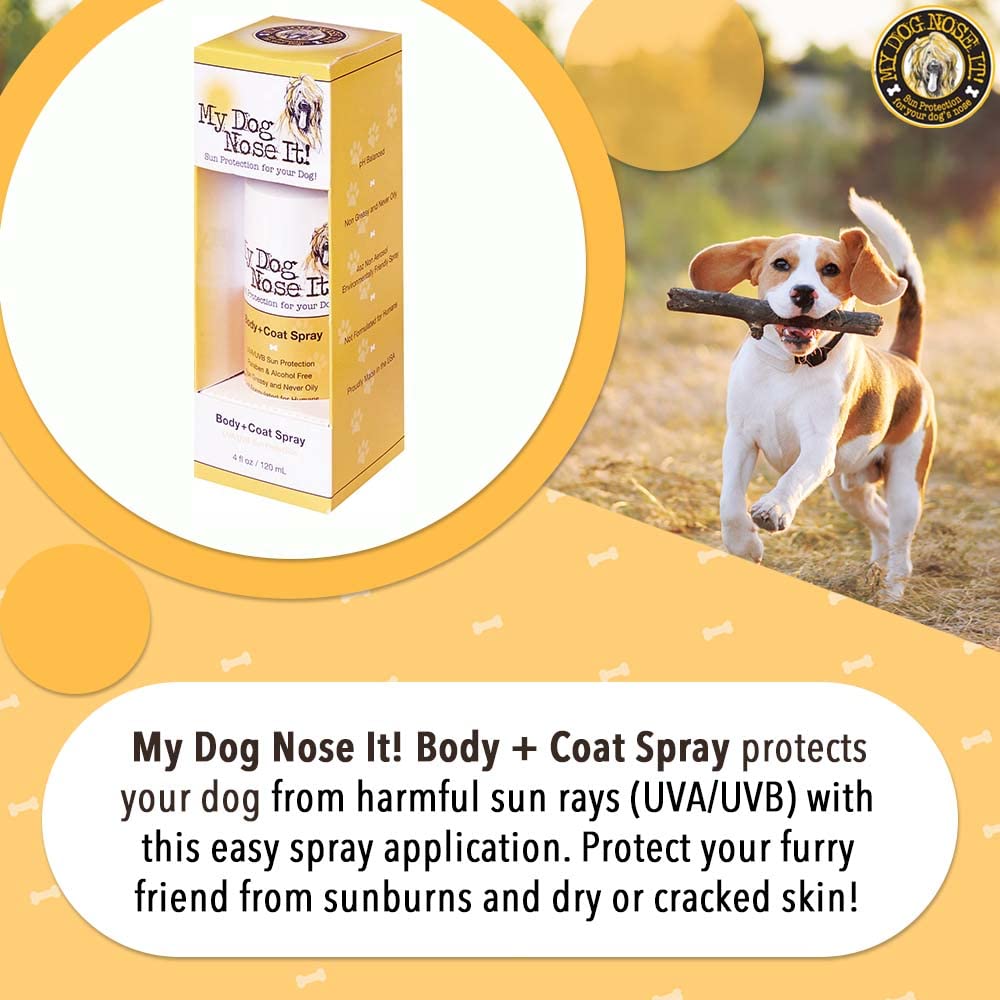 My Dog Nose It Coat and Body Spray application by hand for even coverage.