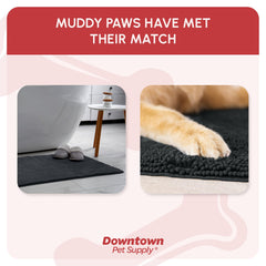 My Doggy Place mat anti-slip backing keeps paws and floors safe.