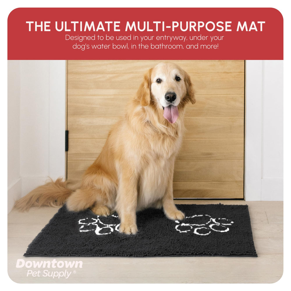 My Doggy Place non-slip backing keeps the mat secure on slippery floors.