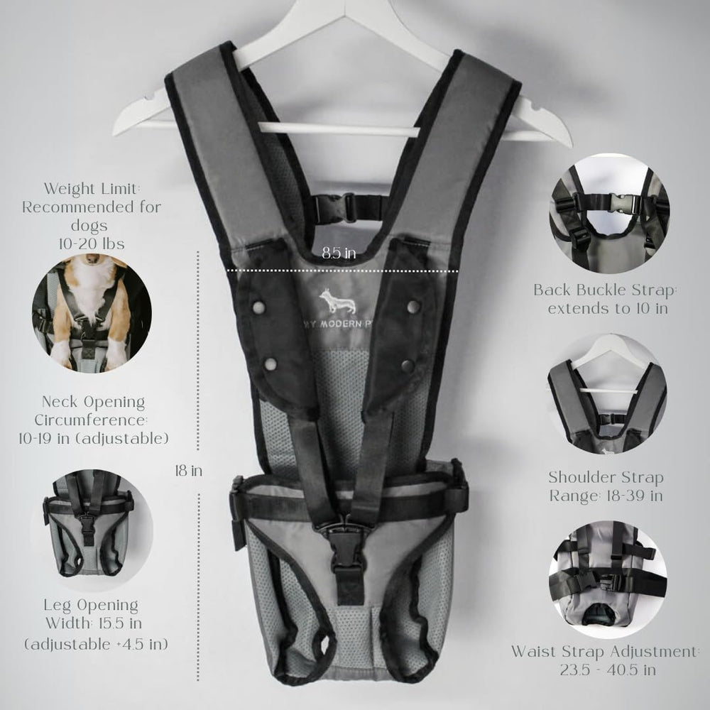 My Modern Pet shoulder straps and harness provide stable, comfortable support