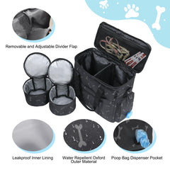 MYDAYS dog travel bag multi-pocket design provides quick access to leashes and treats